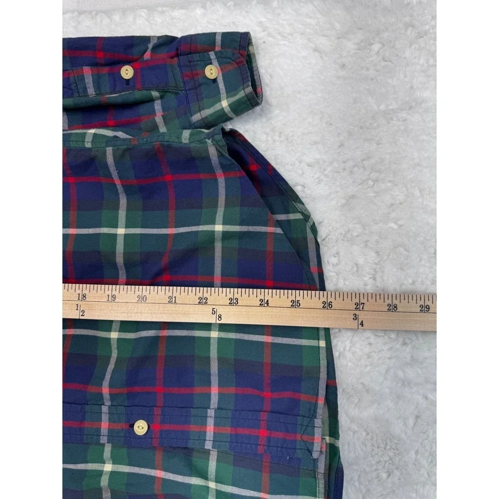 Ralph Lauren Plaid Button Down Shirt Boys Large 14-16 Embroidered Pony On Pocket